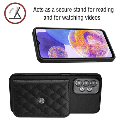 Samsung Galaxy A23 Leather Case with Card Holder & RFID Protection, Long Lanyard Included