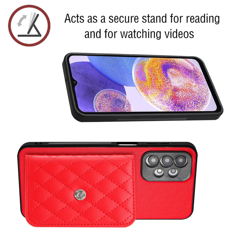 Samsung Galaxy A23 Leather Case with Card Holder & RFID Protection, Long Lanyard Included