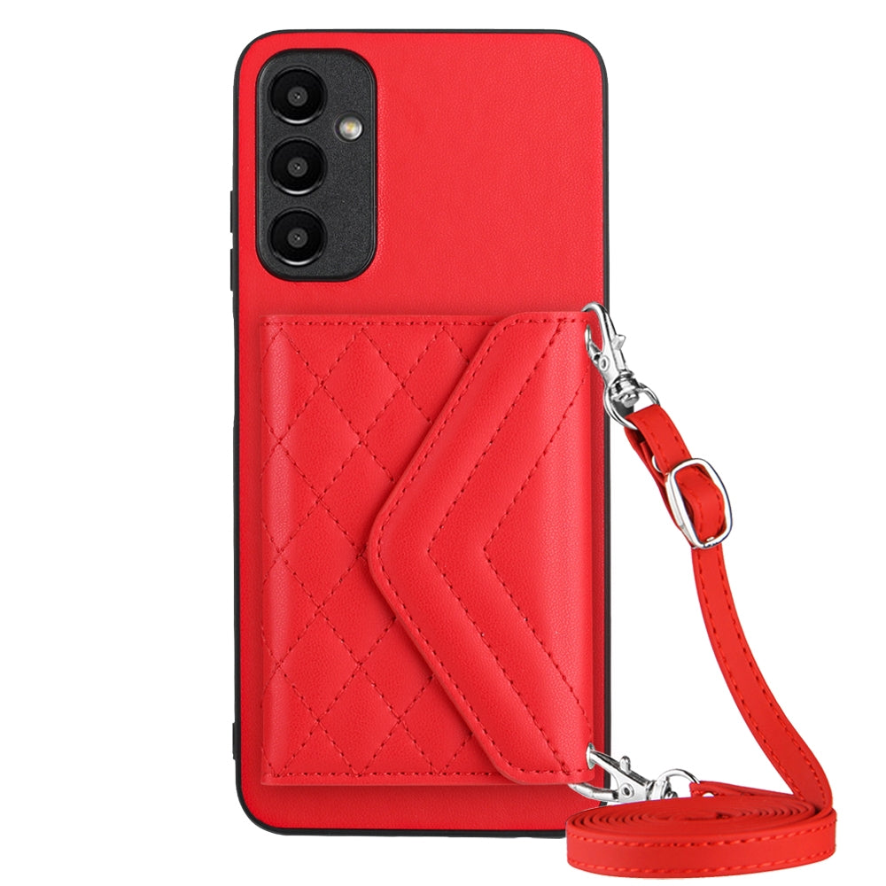 Samsung Galaxy A24 4G Leather Case with Card Holder & RFID Protection, Long Lanyard Included
