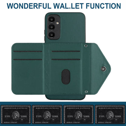 Samsung Galaxy A25 5G Leather Case with Card Holder & RFID Protection, Long Lanyard Included