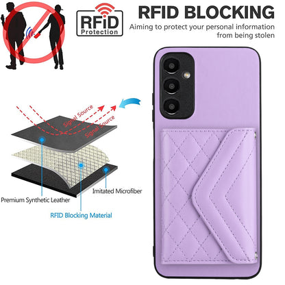 Samsung Galaxy A25 5G Leather Case with Card Holder & RFID Protection, Long Lanyard Included