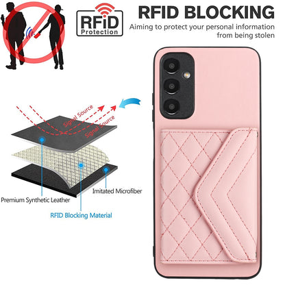 Samsung Galaxy A25 5G Leather Case with Card Holder & RFID Protection, Long Lanyard Included
