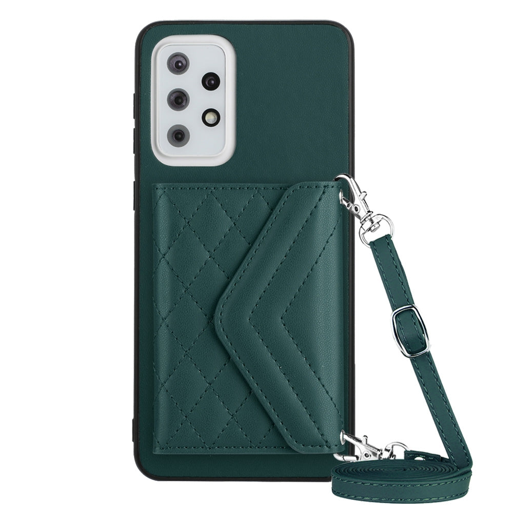 Samsung Galaxy A33 5G Leather Case with Card Holder & RFID Protection, Long Lanyard Included