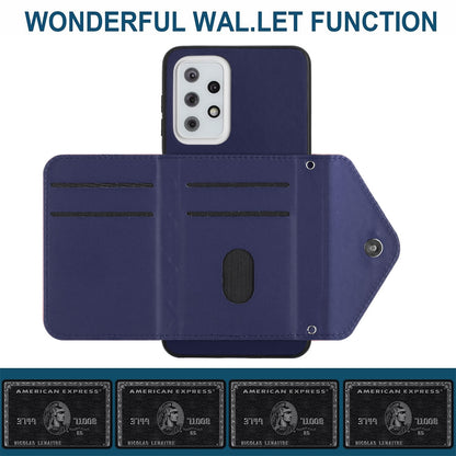 Samsung Galaxy A33 5G Leather Case with Card Holder & RFID Protection, Long Lanyard Included