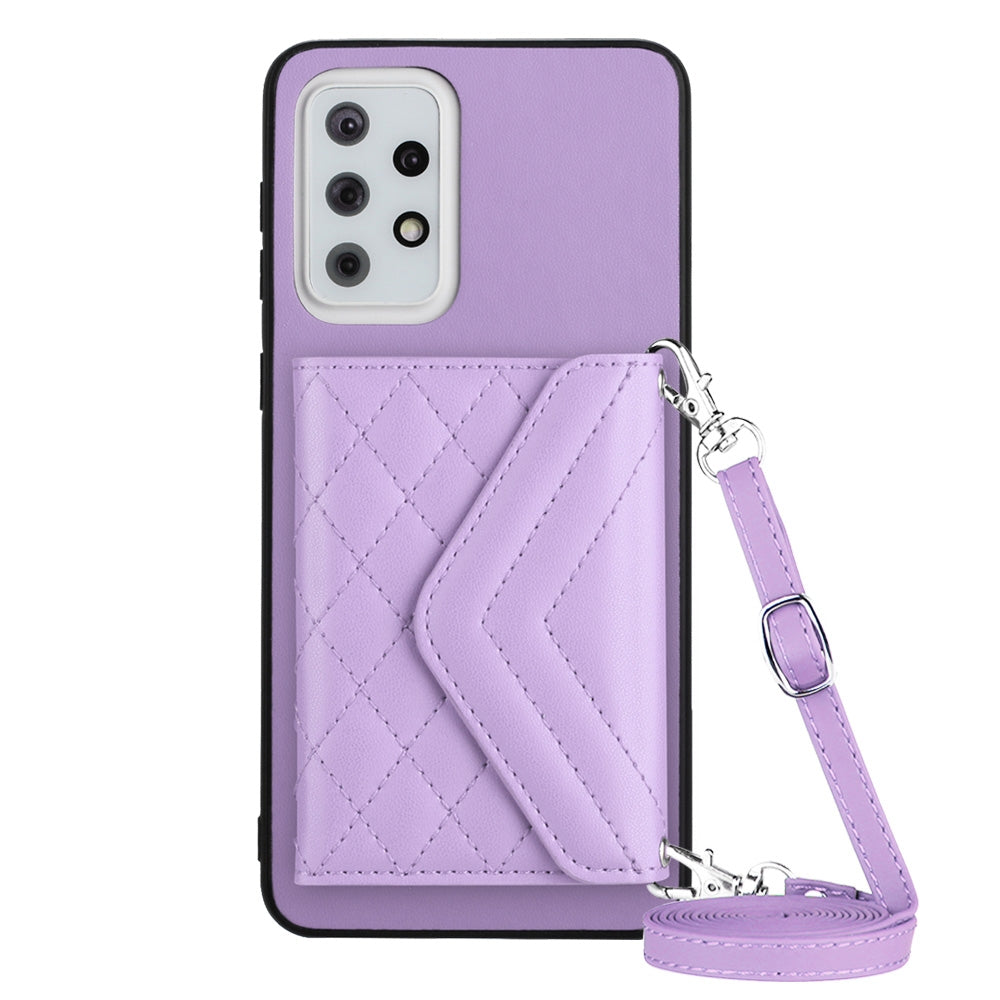 Samsung Galaxy A33 5G Leather Case with Card Holder & RFID Protection, Long Lanyard Included