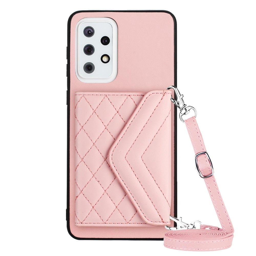 Samsung Galaxy A33 5G Leather Case with Card Holder & RFID Protection, Long Lanyard Included