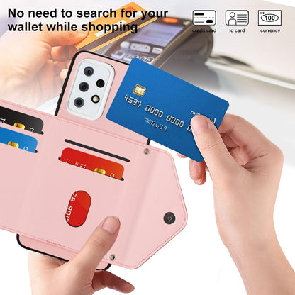Samsung Galaxy A33 5G Leather Case with Card Holder & RFID Protection, Long Lanyard Included