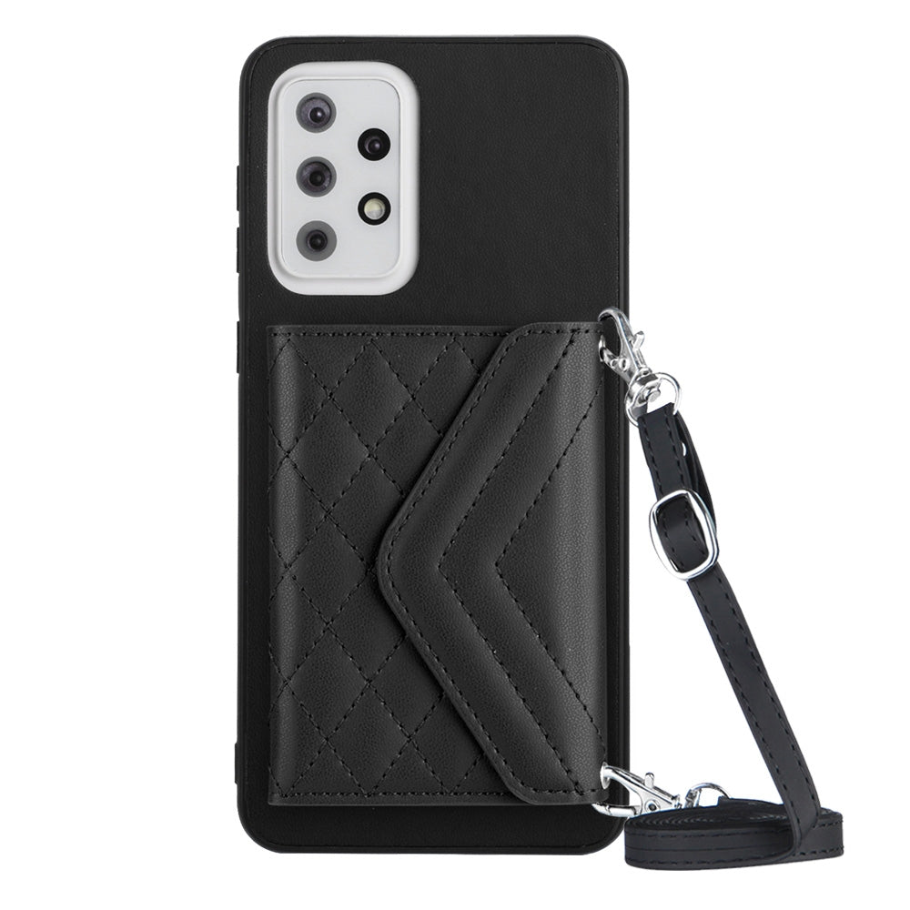 Samsung Galaxy A33 5G Leather Case with Card Holder & RFID Protection, Long Lanyard Included