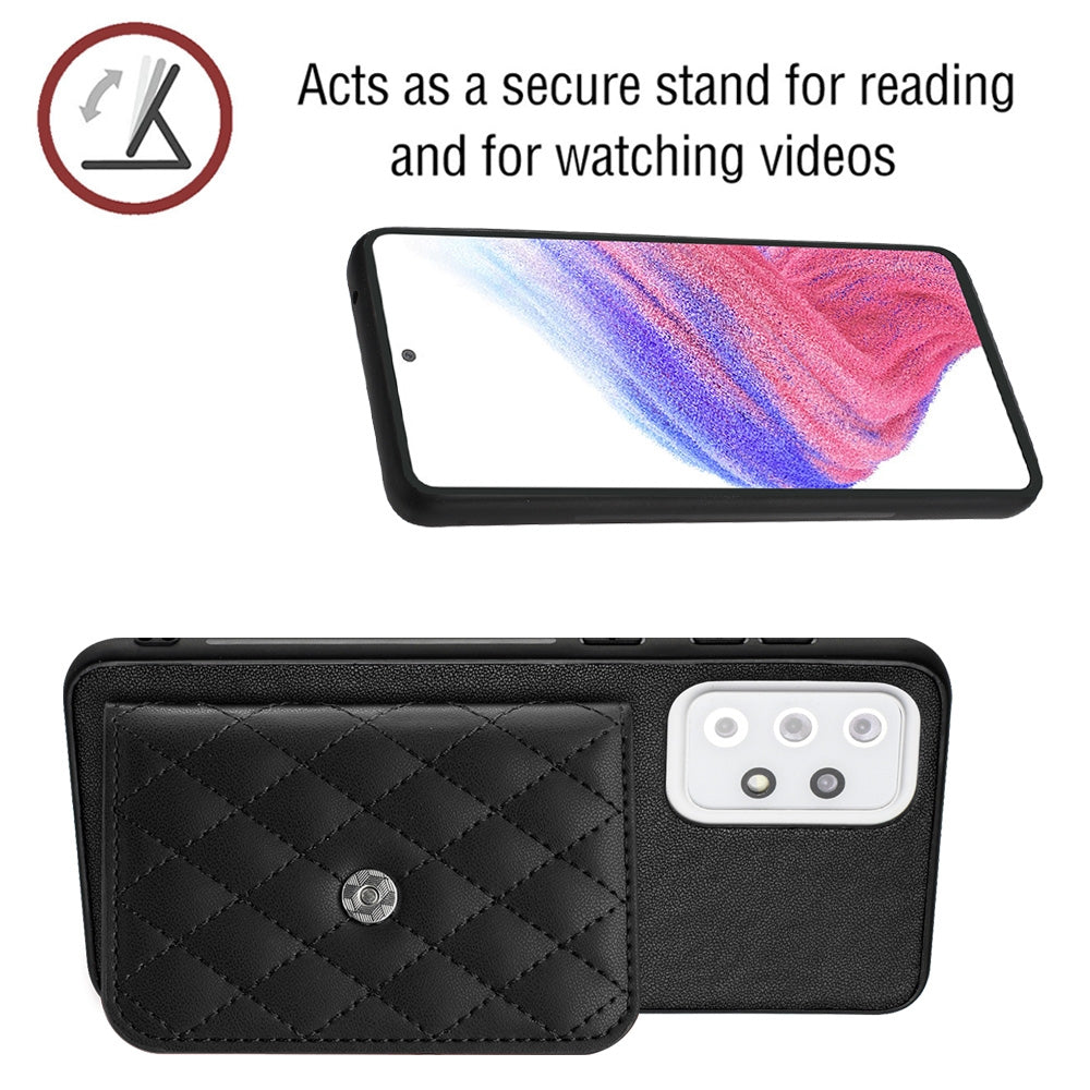 Samsung Galaxy A33 5G Leather Case with Card Holder & RFID Protection, Long Lanyard Included