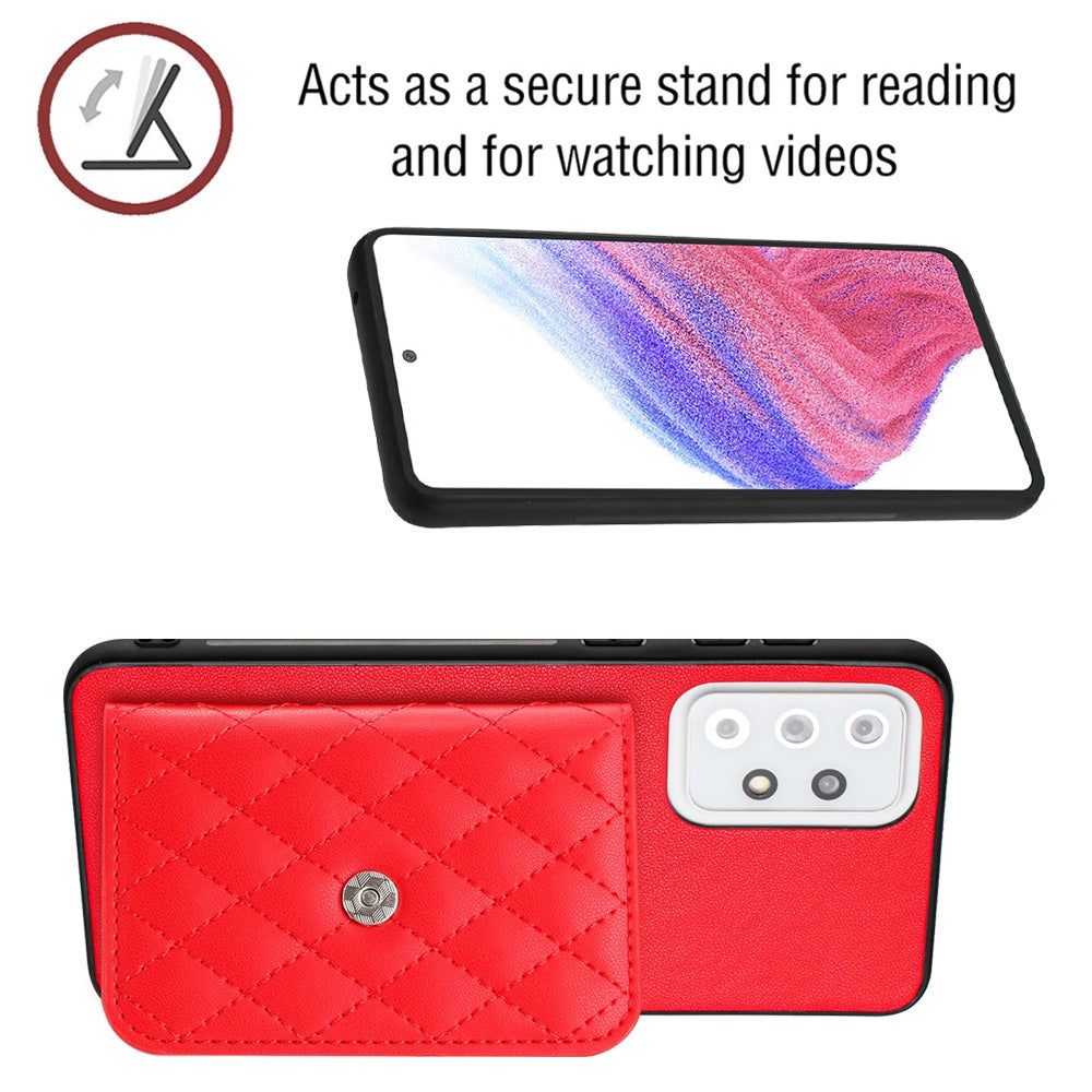 Samsung Galaxy A33 5G Leather Case with Card Holder & RFID Protection, Long Lanyard Included