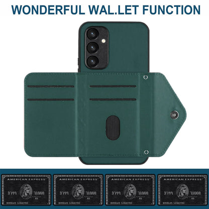 Samsung Galaxy A34 5G Leather Case with Card Holder & RFID Protection, Long Lanyard Included