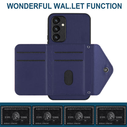 Samsung Galaxy A34 5G Leather Case with Card Holder & RFID Protection, Long Lanyard Included