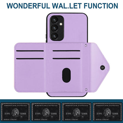 Samsung Galaxy A34 5G Leather Case with Card Holder & RFID Protection, Long Lanyard Included