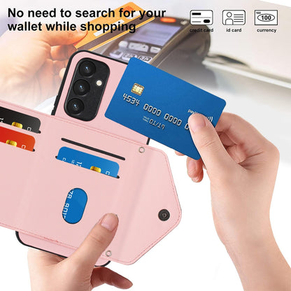 Samsung Galaxy A34 5G Leather Case with Card Holder & RFID Protection, Long Lanyard Included