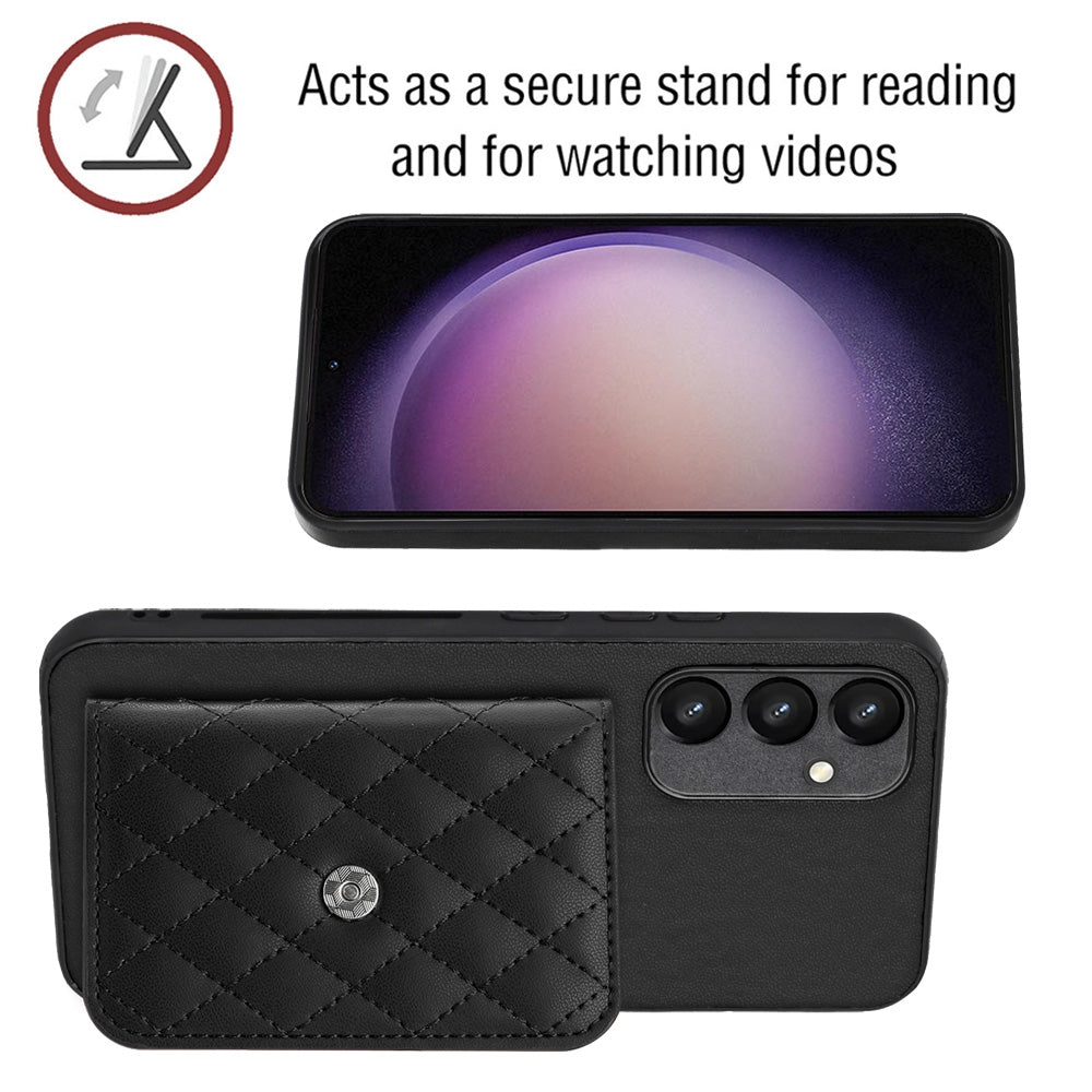 Samsung Galaxy A34 5G Leather Case with Card Holder & RFID Protection, Long Lanyard Included