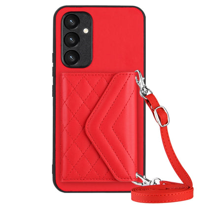 Samsung Galaxy A34 5G Leather Case with Card Holder & RFID Protection, Long Lanyard Included