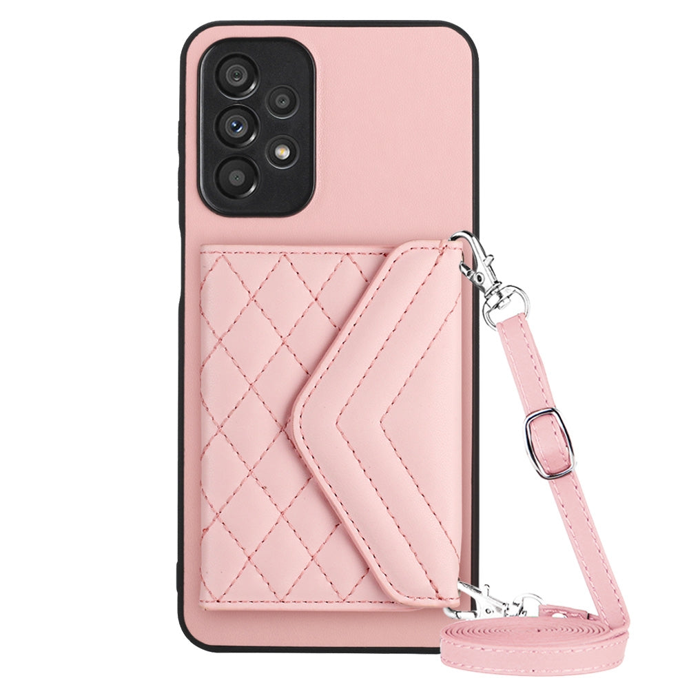 Samsung Galaxy A52 Leather Case with Card Holder & RFID Protection, Long Lanyard Included