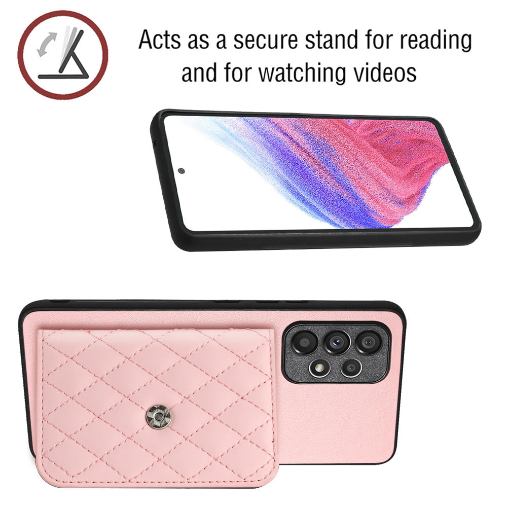 Samsung Galaxy A52 Leather Case with Card Holder & RFID Protection, Long Lanyard Included