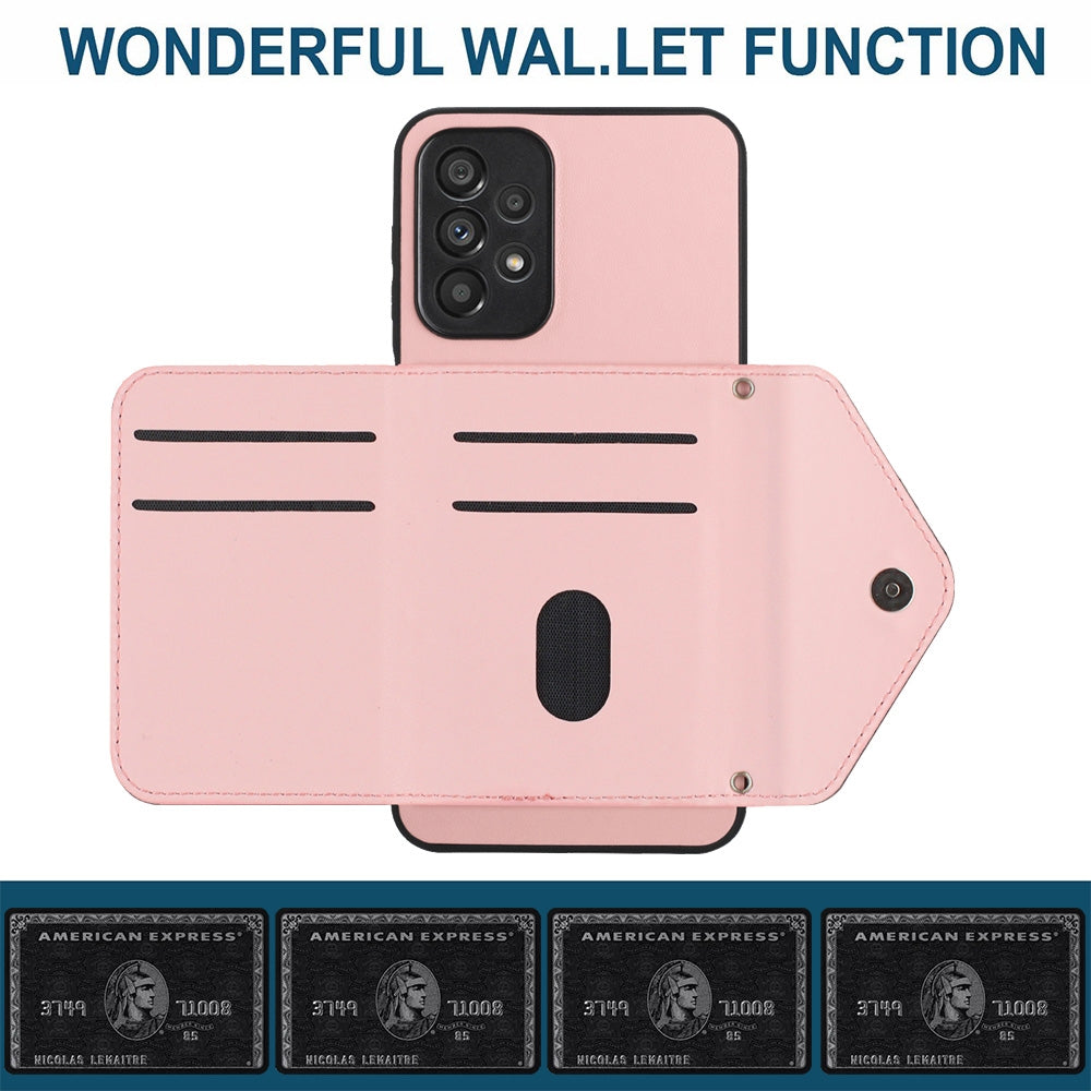 Samsung Galaxy A52 Leather Case with Card Holder & RFID Protection, Long Lanyard Included