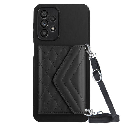 Samsung Galaxy A52 Leather Case with Card Holder & RFID Protection, Long Lanyard Included