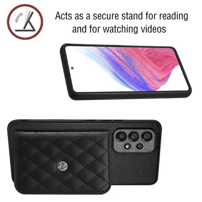 Samsung Galaxy A52 Leather Case with Card Holder & RFID Protection, Long Lanyard Included