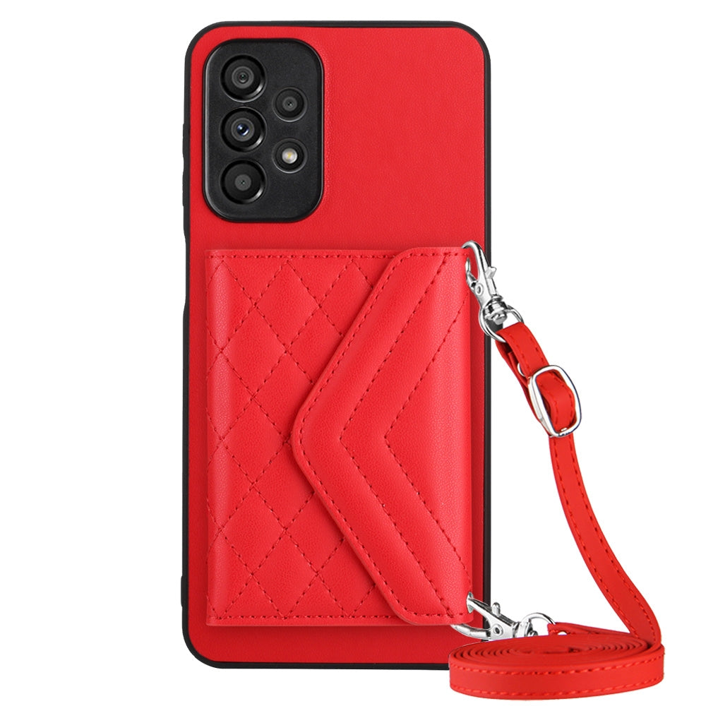 Samsung Galaxy A52 Leather Case with Card Holder & RFID Protection, Long Lanyard Included