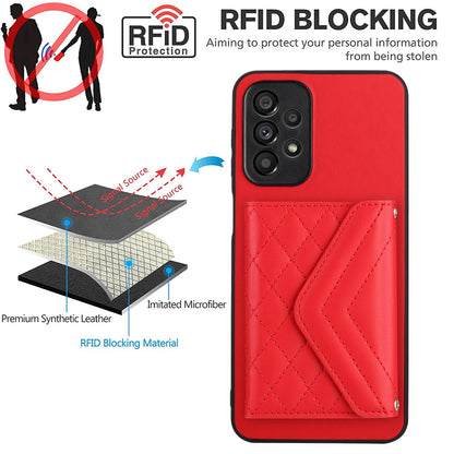 Samsung Galaxy A52 Leather Case with Card Holder & RFID Protection, Long Lanyard Included
