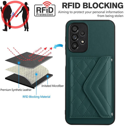 Samsung Galaxy A53 5G Leather Case with Card Holder & RFID Protection, Long Lanyard Included