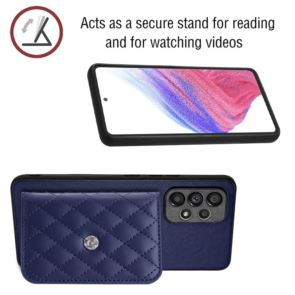Samsung Galaxy A53 5G Leather Case with Card Holder & RFID Protection, Long Lanyard Included