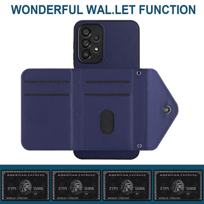 Samsung Galaxy A53 5G Leather Case with Card Holder & RFID Protection, Long Lanyard Included
