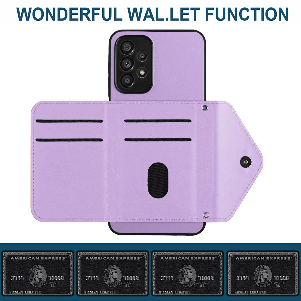 Samsung Galaxy A53 5G Leather Case with Card Holder & RFID Protection, Long Lanyard Included