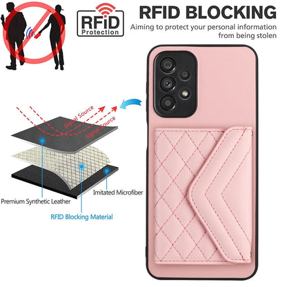 Samsung Galaxy A53 5G Leather Case with Card Holder & RFID Protection, Long Lanyard Included