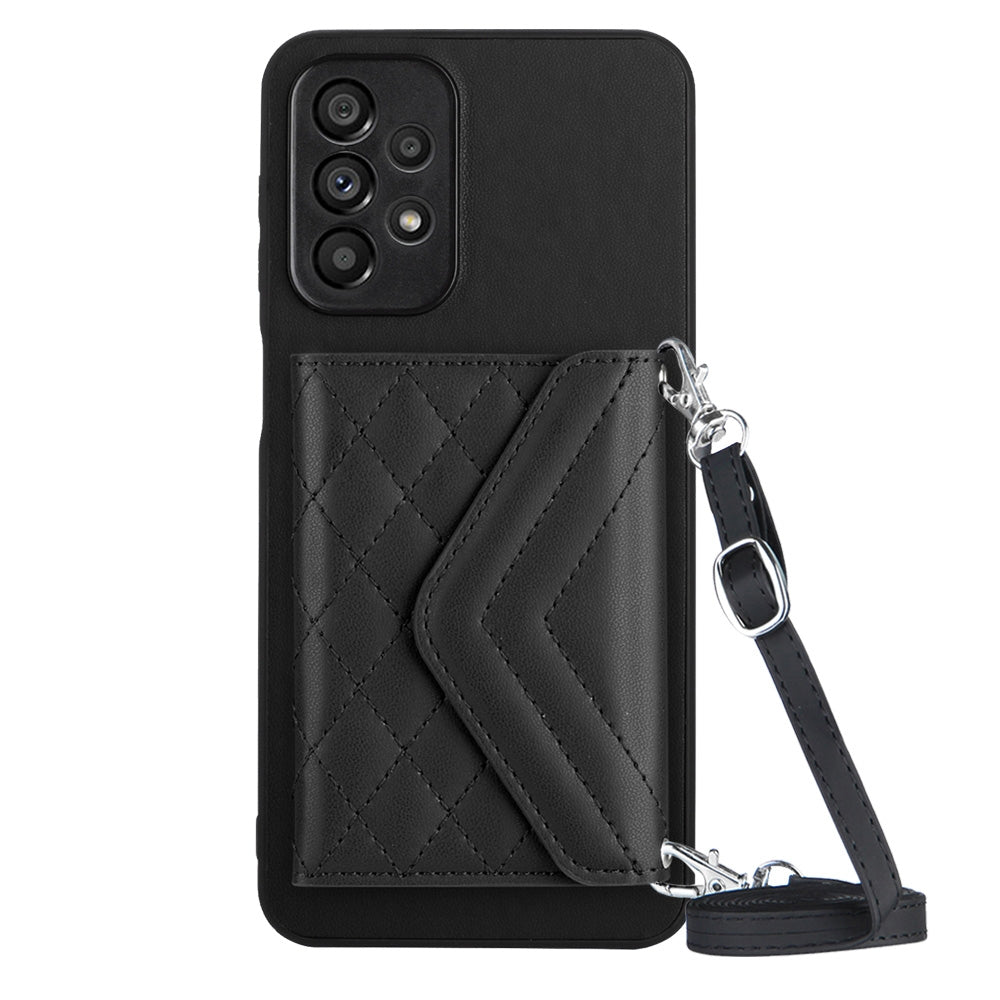 Samsung Galaxy A53 5G Leather Case with Card Holder & RFID Protection, Long Lanyard Included