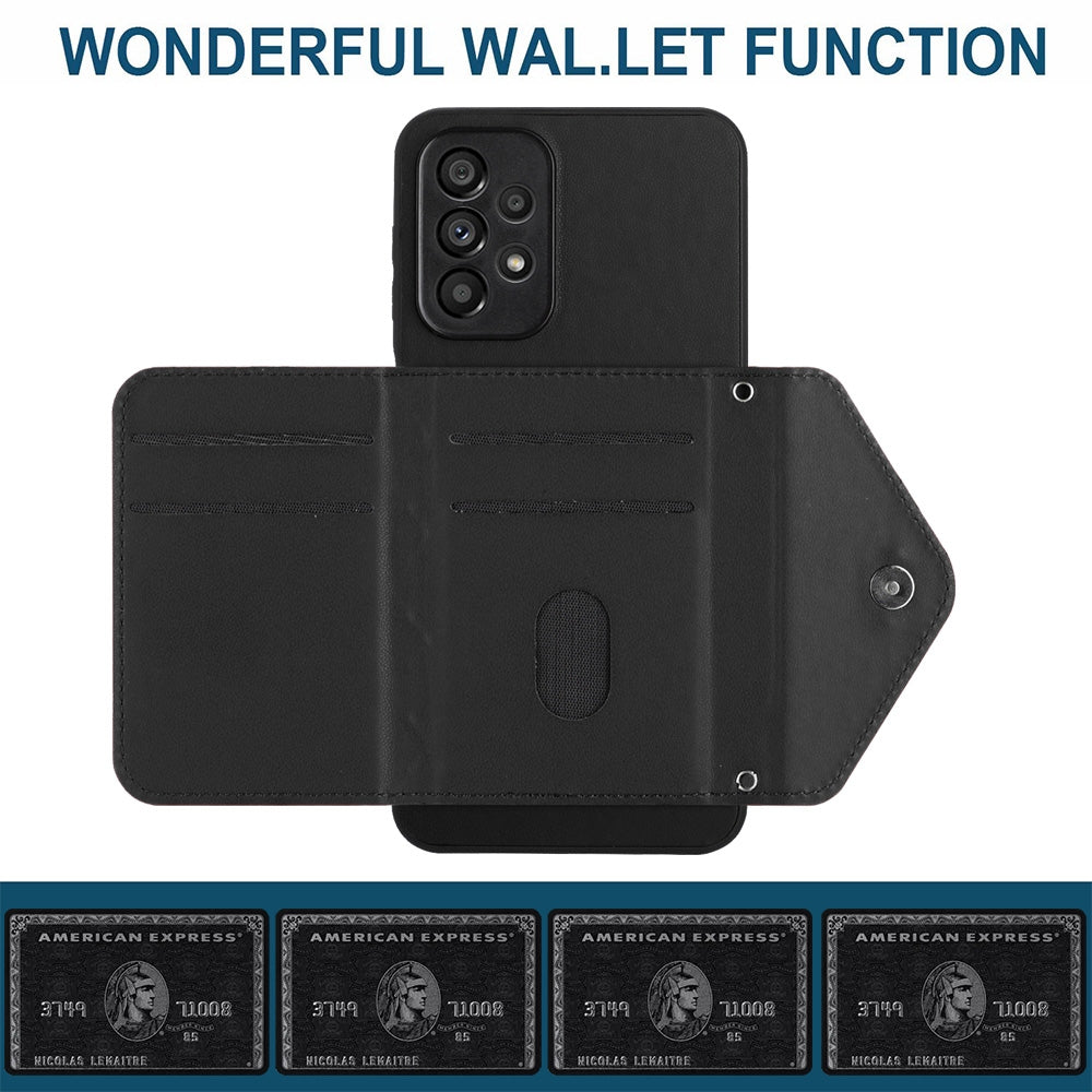 Samsung Galaxy A53 5G Leather Case with Card Holder & RFID Protection, Long Lanyard Included