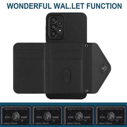 Samsung Galaxy A53 5G Leather Case with Card Holder & RFID Protection, Long Lanyard Included