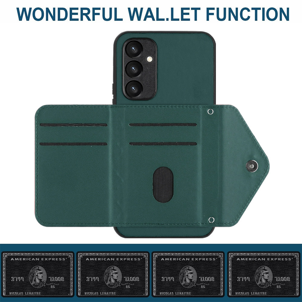 Samsung Galaxy A54 5G Leather Case with Card Holder & RFID Protection, Long Lanyard Included