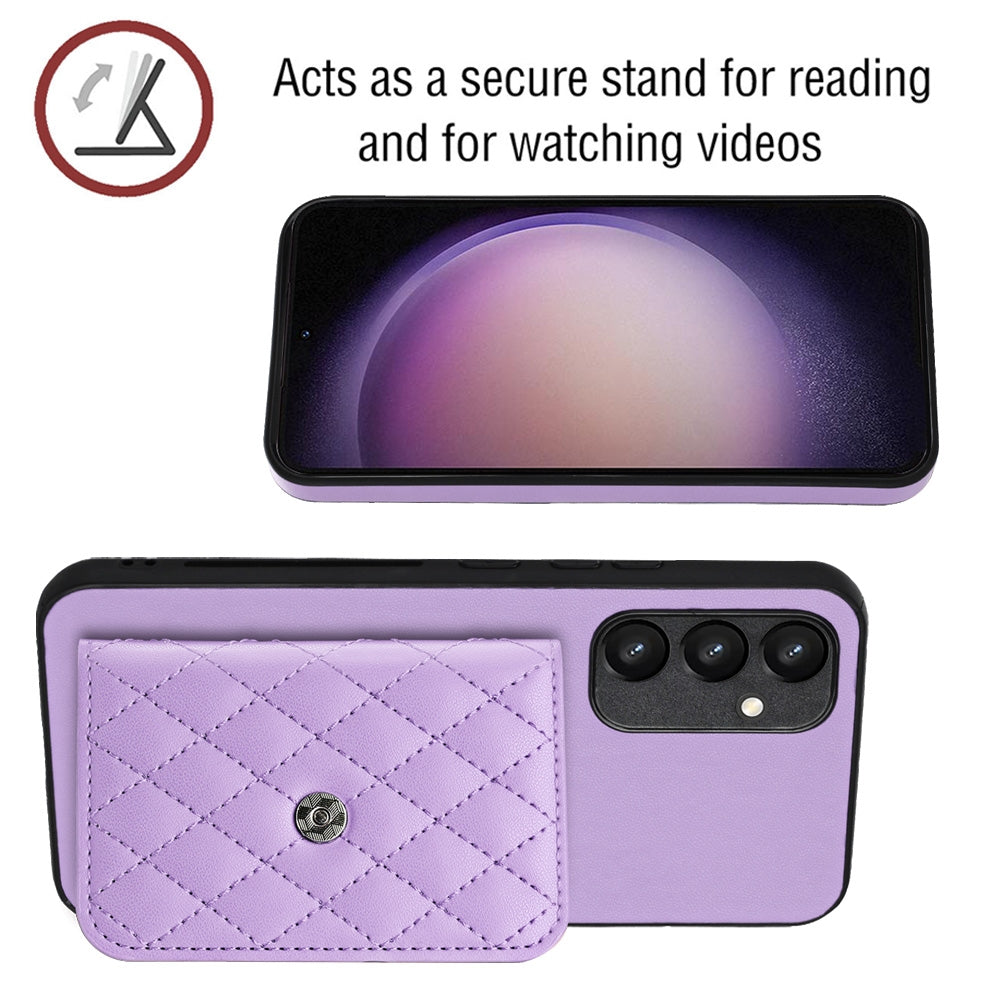 Samsung Galaxy A54 5G Leather Case with Card Holder & RFID Protection, Long Lanyard Included