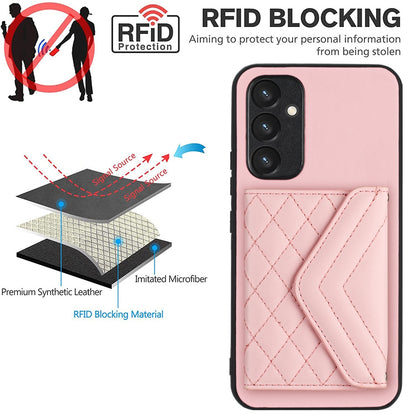 Samsung Galaxy A54 5G Leather Case with Card Holder & RFID Protection, Long Lanyard Included