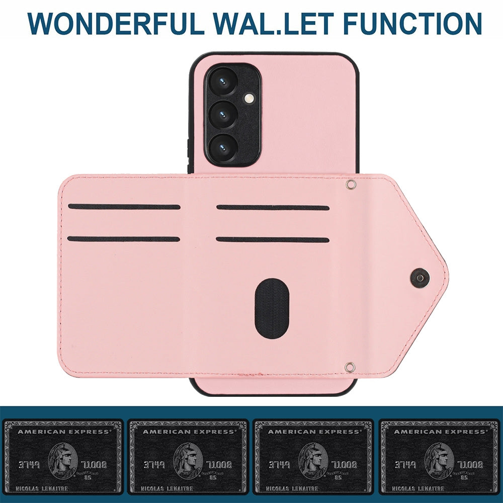 Samsung Galaxy A54 5G Leather Case with Card Holder & RFID Protection, Long Lanyard Included