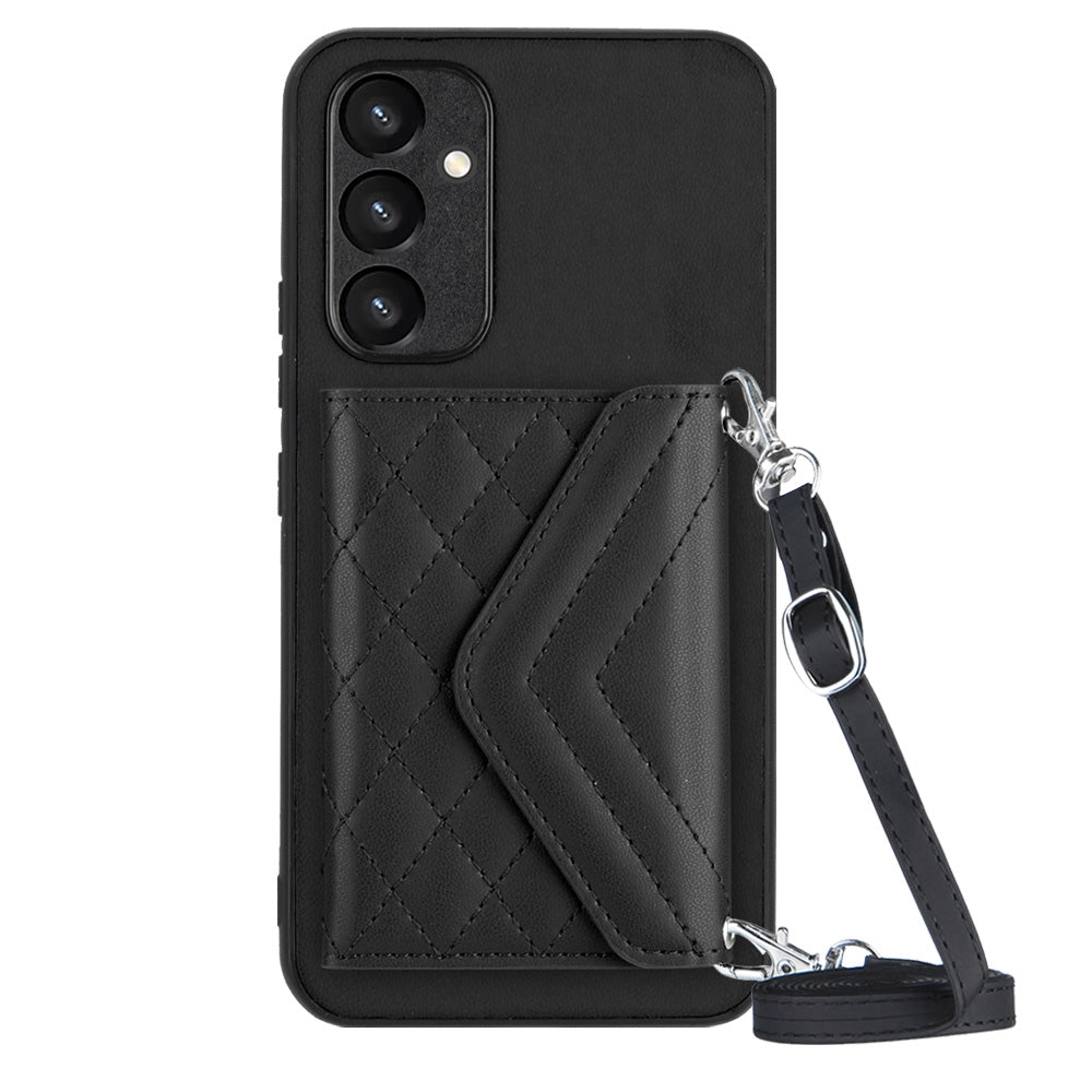 Samsung Galaxy A54 5G Leather Case with Card Holder & RFID Protection, Long Lanyard Included