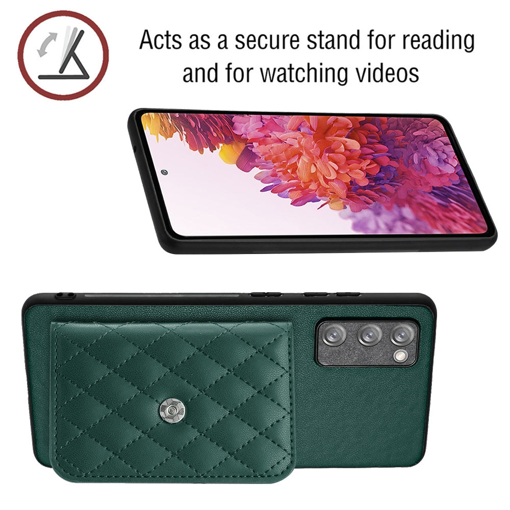 Samsung Galaxy S20 FE Leather Case with Card Holder & RFID Protection, Long Lanyard Included