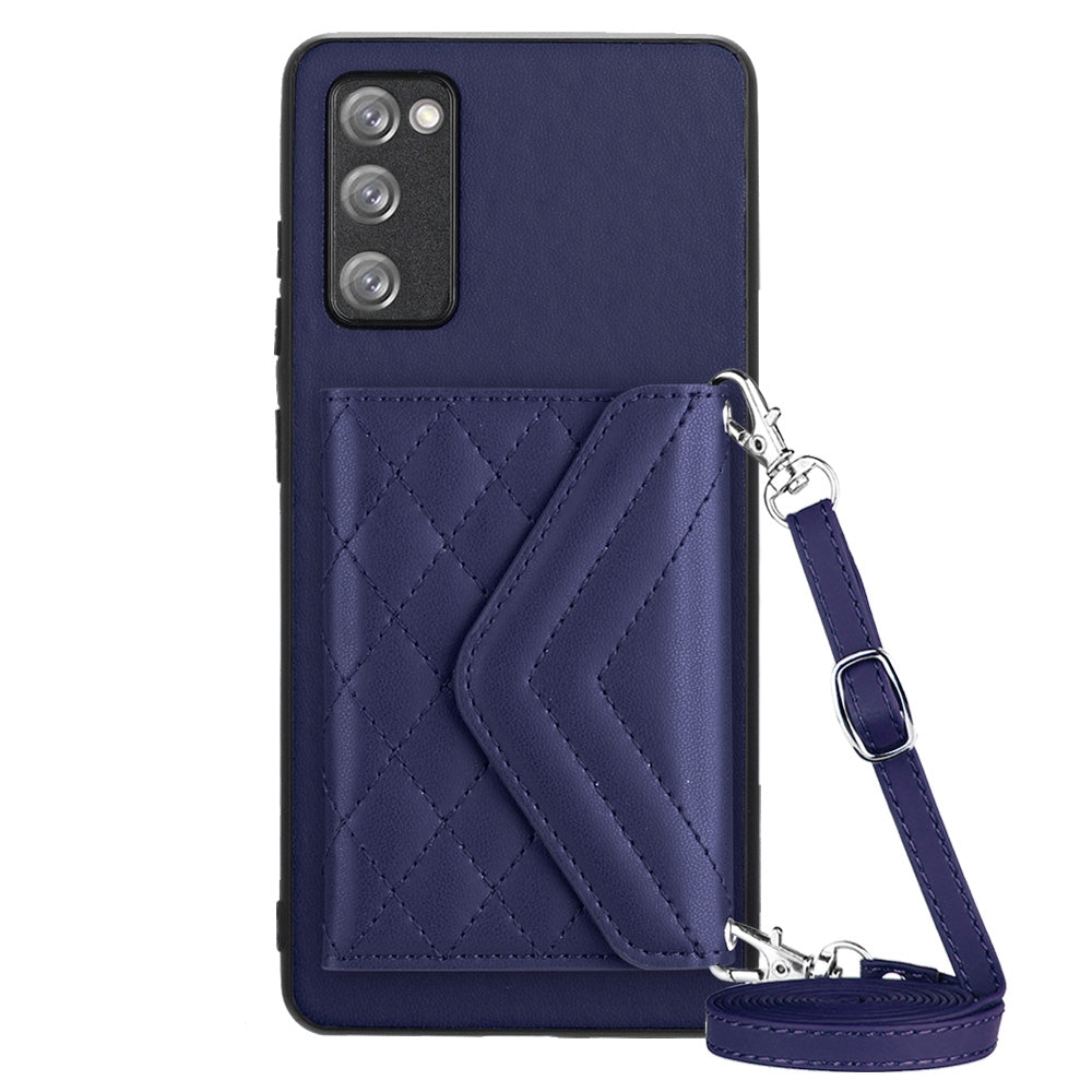 Samsung Galaxy S20 FE Leather Case with Card Holder & RFID Protection, Long Lanyard Included