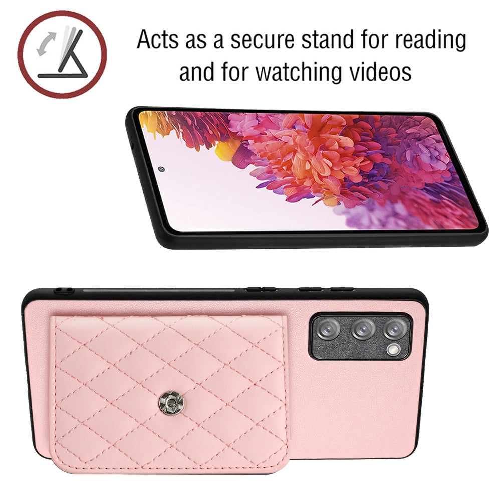 Samsung Galaxy S20 FE Leather Case with Card Holder & RFID Protection, Long Lanyard Included