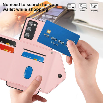 Samsung Galaxy S20 FE Leather Case with Card Holder & RFID Protection, Long Lanyard Included