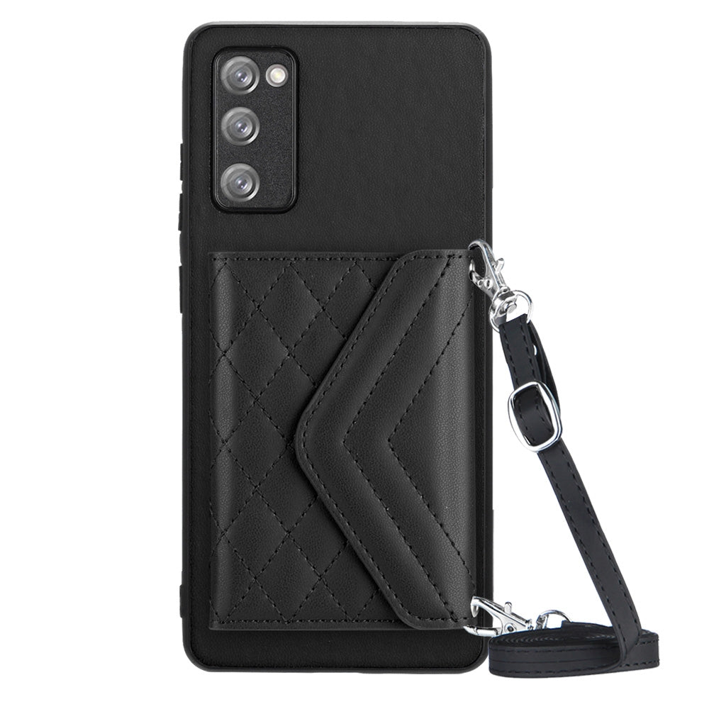 Samsung Galaxy S20 FE Leather Case with Card Holder & RFID Protection, Long Lanyard Included