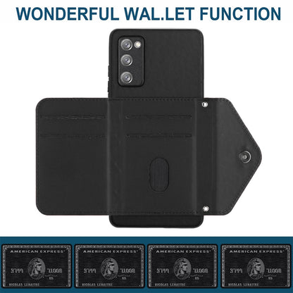 Samsung Galaxy S20 FE Leather Case with Card Holder & RFID Protection, Long Lanyard Included