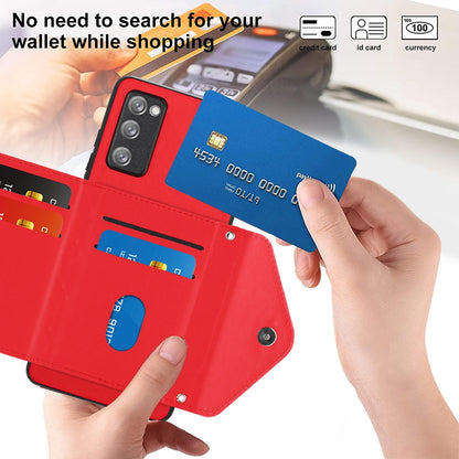 Samsung Galaxy S20 FE Leather Case with Card Holder & RFID Protection, Long Lanyard Included