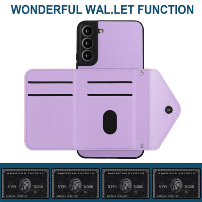 Samsung Galaxy S21 FE Leather Case with Card Holder & RFID Protection, Long Lanyard Included