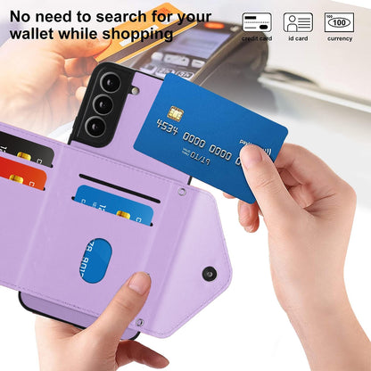Samsung Galaxy S21 FE Leather Case with Card Holder & RFID Protection, Long Lanyard Included