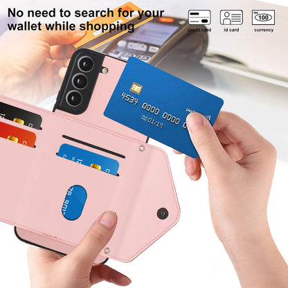 Samsung Galaxy S21 FE Leather Case with Card Holder & RFID Protection, Long Lanyard Included